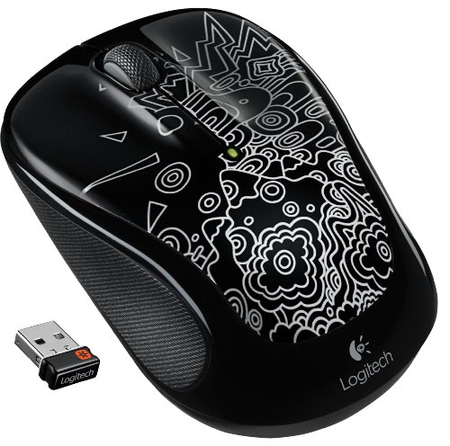 Logitech Wireless Mouse M325 with Designed-for-Web Scrolling – Black Topography (910-002965)