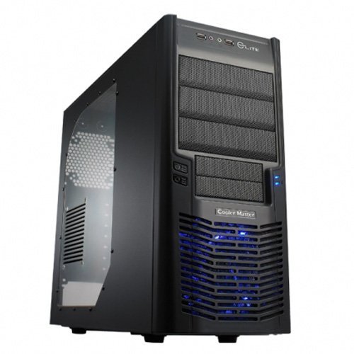 Cooler Master Elite 430 – Mid Tower Computer Case with All-Black Interior and Windowed Side Panel